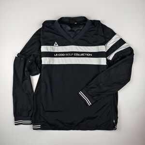 Le Coq Golf Collection Windbreaker Men LL Black White Detachable Sleeve Unisex